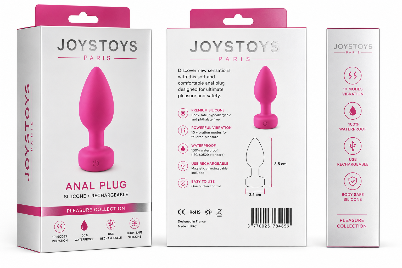 Plug Vibrant en Silicone Rechargeable JOYSTOYS PARIS
